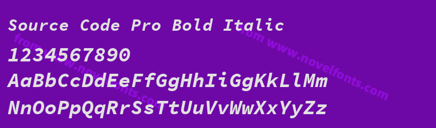 Source Code Pro Bold ItalicPreview