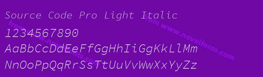 Source Code Pro Light ItalicPreview