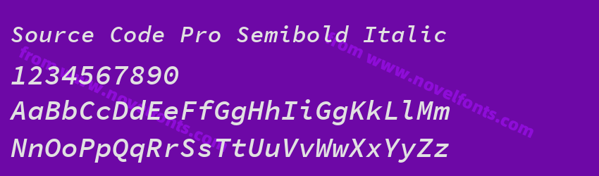 Source Code Pro Semibold ItalicPreview