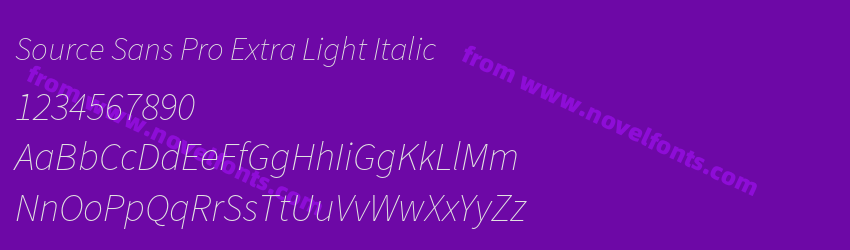 Source Sans Pro Extra Light ItalicPreview