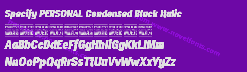 Specify PERSONAL Condensed Black ItalicPreview