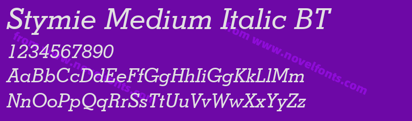 Stymie Medium Italic BTPreview