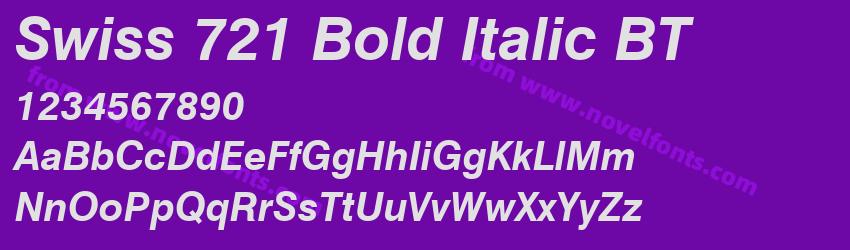 Swiss 721 Bold Italic BTPreview