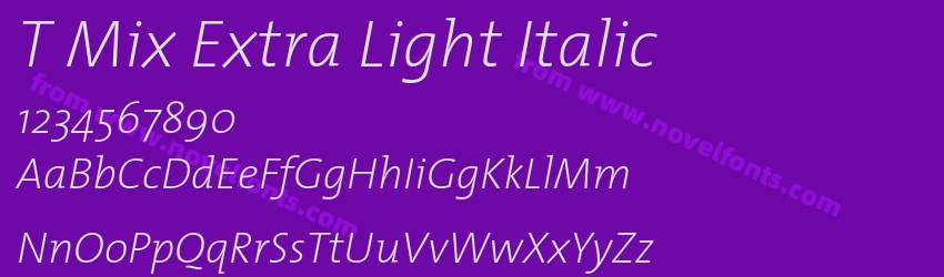 T Mix Extra Light ItalicPreview