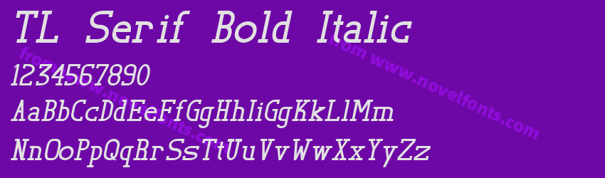 TL Serif Bold ItalicPreview