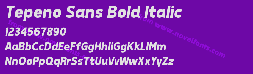 Tepeno Sans Bold ItalicPreview