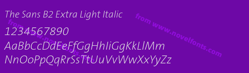 The Sans B2 Extra Light ItalicPreview