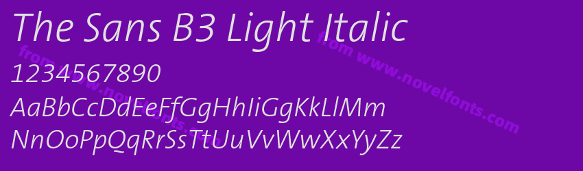 The Sans B3 Light ItalicPreview