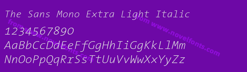 The Sans Mono Extra Light ItalicPreview