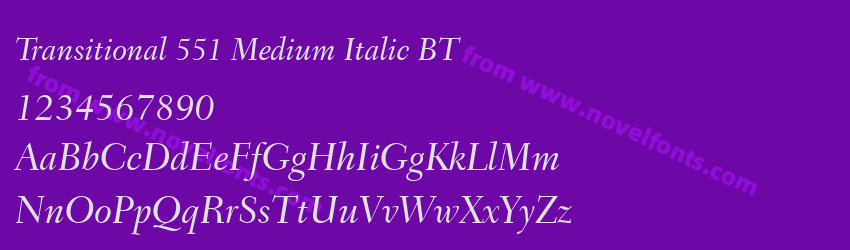 Transitional 551 Medium Italic BTPreview