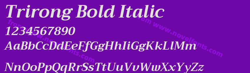 Trirong Bold ItalicPreview