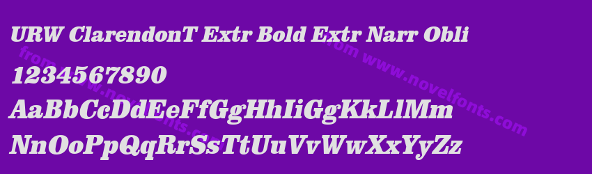 URW ClarendonT Extr Bold Extr Narr ObliPreview