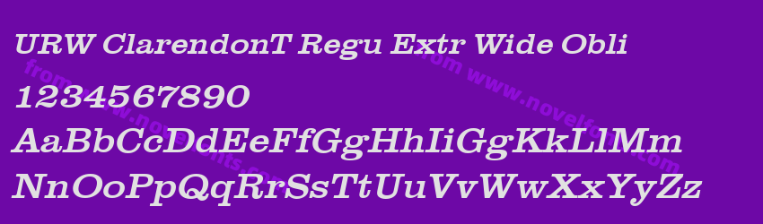 URW ClarendonT Regu Extr Wide ObliPreview