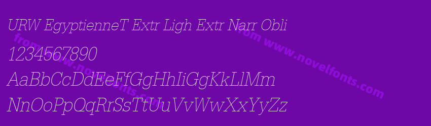 URW EgyptienneT Extr Ligh Extr Narr ObliPreview