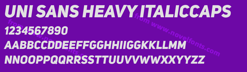 Uni Sans Heavy ItalicCAPSPreview