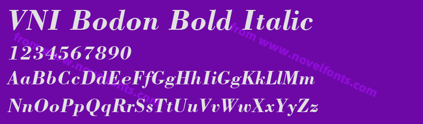 VNI Bodon Bold ItalicPreview