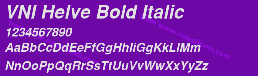 VNI Helve Bold ItalicPreview