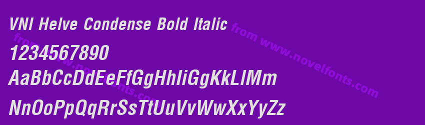 VNI Helve Condense Bold ItalicPreview