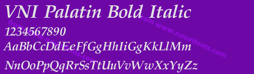 VNI Palatin Bold ItalicPreview