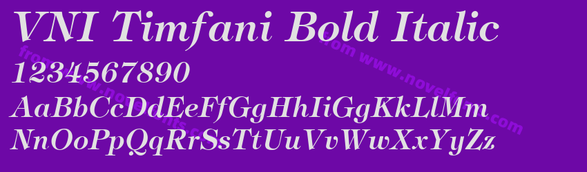 VNI Timfani Bold ItalicPreview