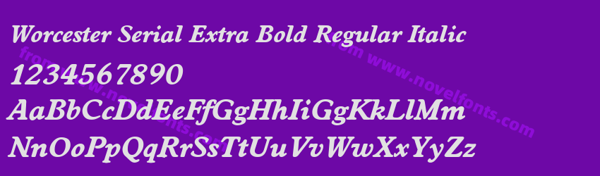 Worcester Serial Extra Bold Regular ItalicPreview