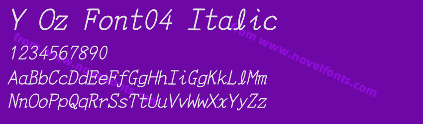 Y Oz Font04 ItalicPreview