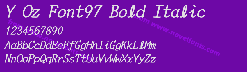 Y Oz Font97 Bold ItalicPreview