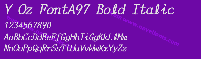 Y Oz FontA97 Bold ItalicPreview