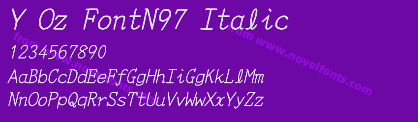 Y Oz FontN97 ItalicPreview