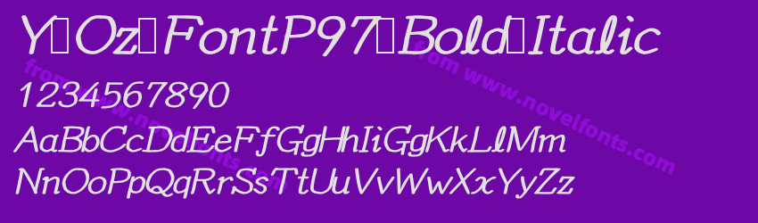 Y Oz FontP97 Bold ItalicPreview