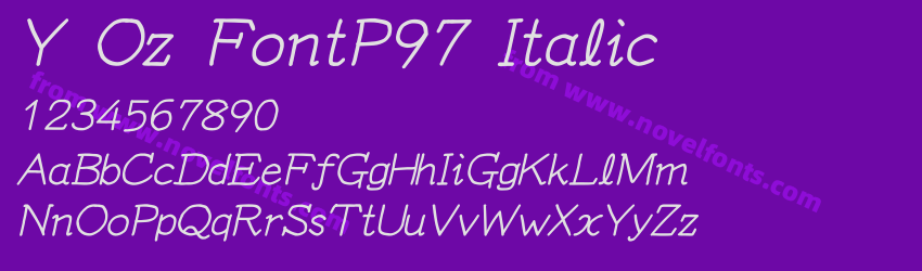 Y Oz FontP97 ItalicPreview