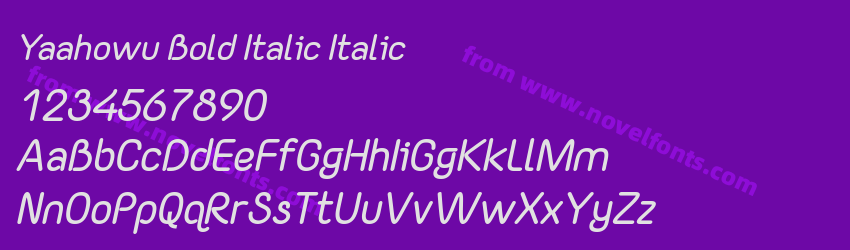 Yaahowu Bold Italic ItalicPreview