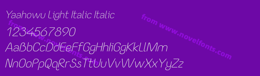 Yaahowu Light Italic ItalicPreview