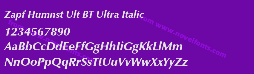 Zapf Humnst Ult BT Ultra ItalicPreview