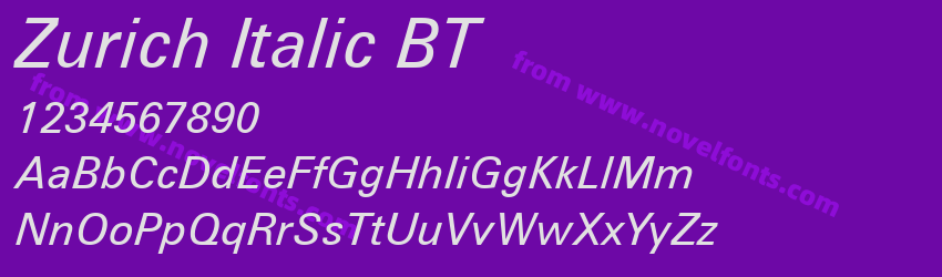 Zurich Italic BTPreview