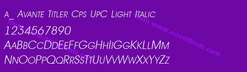 a_ Avante Titler Cps UpC Light ItalicPreview