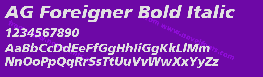 AG Foreigner Bold ItalicPreview