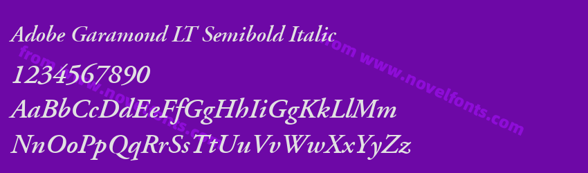 Adobe Garamond LT Semibold ItalicPreview