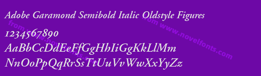 Adobe Garamond Semibold Italic Oldstyle FiguresPreview