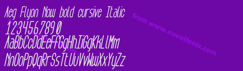 Aeg Flyon Now bold cursive ItalicPreview