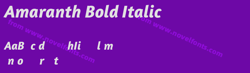 Amaranth Bold ItalicPreview