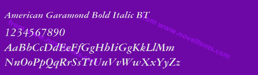 American Garamond Bold Italic BTPreview