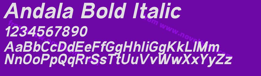 Andala Bold ItalicPreview