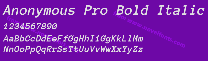 Anonymous Pro Bold ItalicPreview