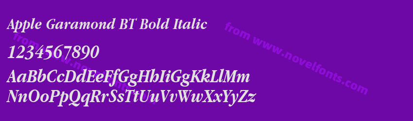 Apple Garamond BT Bold ItalicPreview