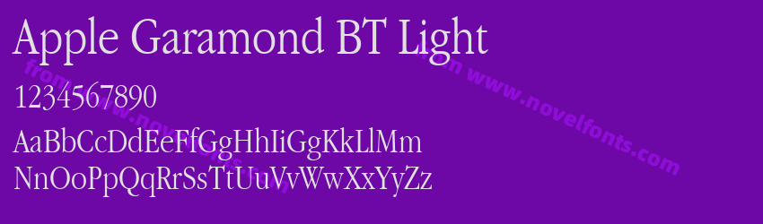 Apple Garamond BT LightPreview