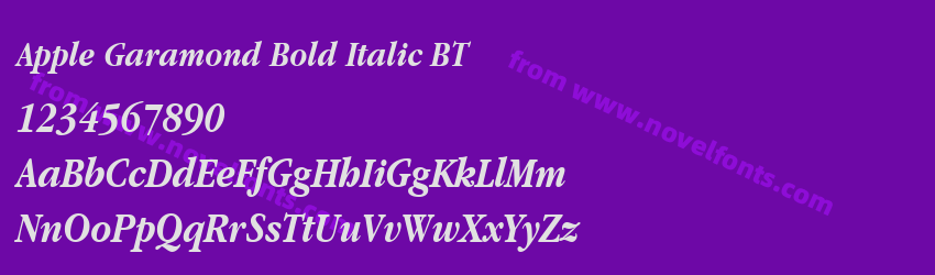 Apple Garamond Bold Italic BTPreview