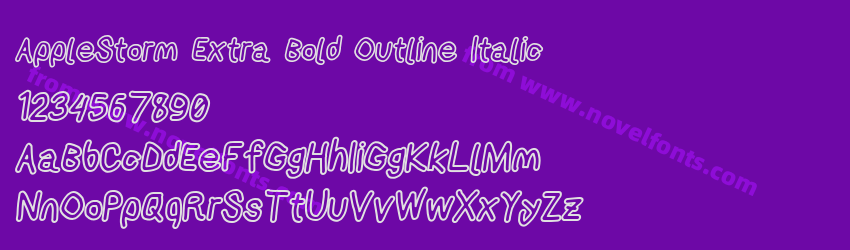 AppleStorm Extra Bold Outline ItalicPreview