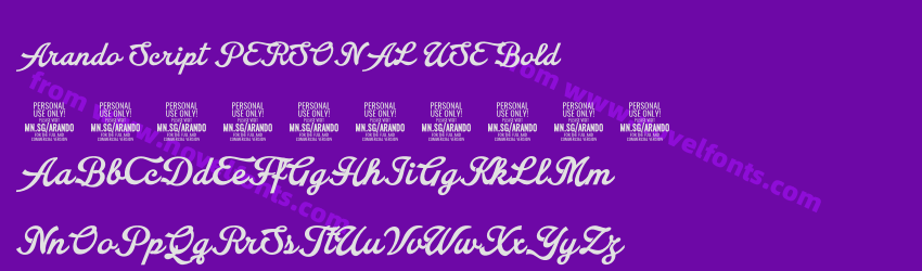 Arando Script PERSONAL USE BoldPreview