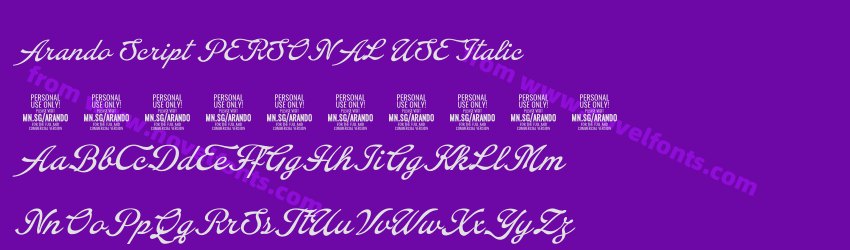 Arando Script PERSONAL USE ItalicPreview